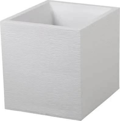 Image de Pot de fleurs Carré Graphit, 40 cm, 31 L, 39 x 39 x H. 43 cm, Blanc Cérusé
