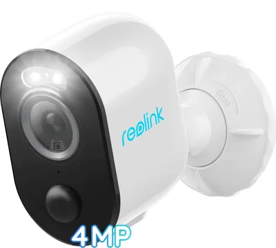 A white and black Reolink Argus 3 Pro battery-powered security camera is shown against a white background.