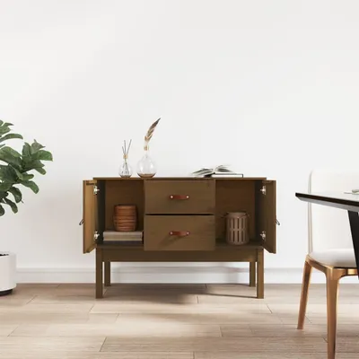 Produktbild von The Living Store Sideboard Honigbraun 110x40x78 cm Massivholz Kiefer