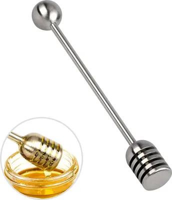 Produktbild von Honig- und Siruplöffel, Honiglöffel, Stab aus Edelstahl 304 für Honigtöpfe, Gläser und Behälter