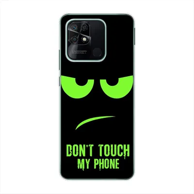 Produktbild von König Design Hülle kompatibel mit Xiaomi Redmi 10C Kunststoff Soft Handyhülle - Handy Case Dont Touch My Phone Grün