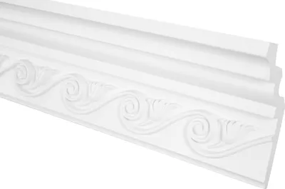 Produktbild von GRAND DECOR Stuckleisten Decke Barock Stil, PolyurethanHartschaum weiß - 2m Deckenleisten gemustert Rahmenleisten Deckenstuck zum kleben (2 Meter C737)