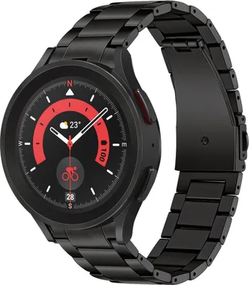 Produktbild von Strap-it Titanarmband - Kompatibel mit Samsung Galaxy Watch 5 Pro Armband Ersatzarmband - Titanium - Hochwertiges Material - für Samsung Galaxy Armband Schwarz
