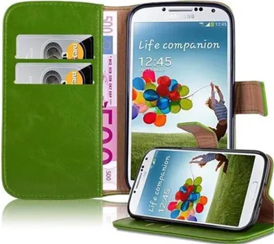 Immagine prodotto di Cadorabo cover per Samsung Galaxy S4 cover protettiva in verde cellulare cover libro case case case lusso