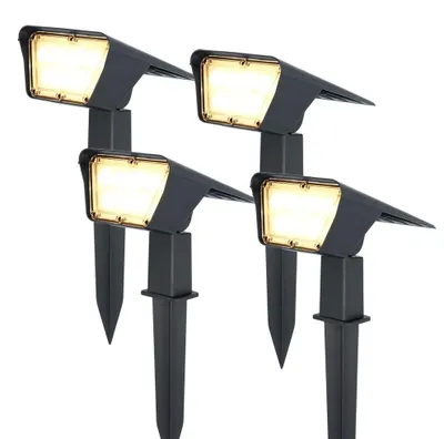 Produktbild von hoftronic 4x Odessa Solar Gartenstrahler 2W 300lm 3000K IP65 Schwarz