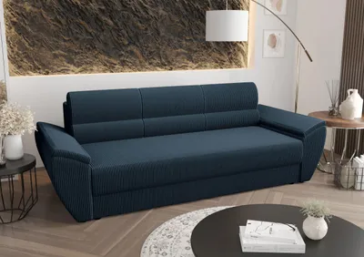 Image de SOFA BEDANTE REBI BIS avec fonction sommeil POSO 05 bleu foncé avec coffre de rangement Canapé salon Canapé-lit Coffre de rangement Canapé-lit