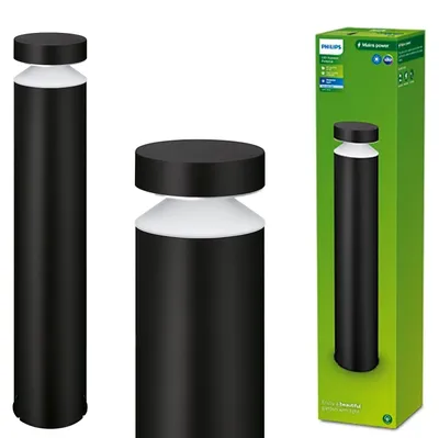 Zdjęcie produktu dla Philips Lampa słupkowa/przyścieżkowa Laven 6 W, Oświetlenie zewnętrzne ścienne, Czarny, Metal, IP44, Patio, Ogród, II