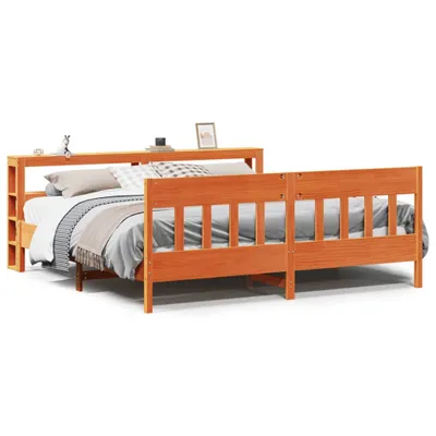 Produktbild von vidaXL Massivholzbett ohne Matratze Wachsbraun 180x200 Kiefernholz