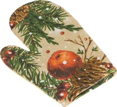 Produktbild von Weihnachtliches Küchentuch - 28x18 cm - Grün,Beige,Orange