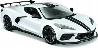 Produktbild von Maisto 31534 - Modellauto - Chevrolet Corvette Stingray Coupe High Wing '21 (weiß, Maßstab 1:24)
