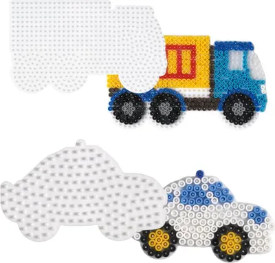 Produktbild von Hama Stiftplatten-Set Fahrzeuge, weiß für Midi-Bügelperlen