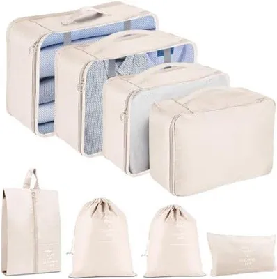 Productafbeelding van Famanu set van 8 kofferorganizers - Reisaccessoires voor een georganiseerde bagage