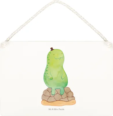 Produktbild von Mr. & Mrs. Panda Schild Schildkröte Pause DIN A5 - Weiß - Geschenk, sitzen, holzbild, Panzer, Entspannen, Türschild, Holzschild, Wandbild Holz, kleine aufmerksamkeit