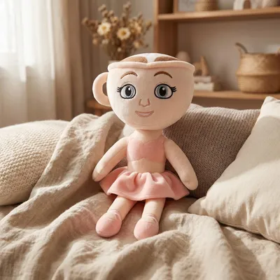 Produktbild von Ballerina Cappuccina Tung Tung Sahur Plüschtier 24cm Kaffee Mädchen Puppe Italienische Kuscheltier Geschenk