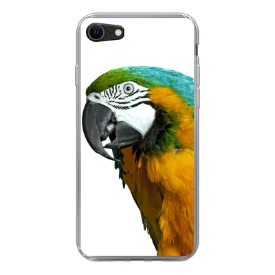 Produktbild von MuchoWow® Handyhülle Schutzhülle Hülle für iPhone 7 Papagei - Vogel - Federn - Porträt Silikon Softcase Handy Hülle - Kartenhalter