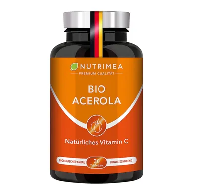 Produktbild von Nutrimea ACEROLA  Lutschtabletten | Natürliches Vitamin C Hochdosiert 1000mg