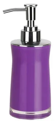 Produktbild von Spirella Seifenspender "Sydney" | mit Edelstahlpumpe | Flüssigseifen-Spender | Acryl | 200ml | Langliebig und Robust | Lila