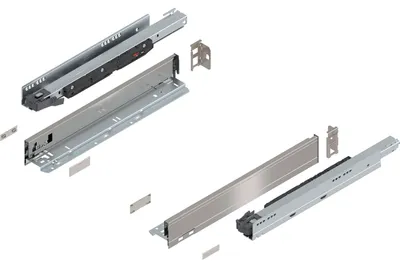 Produktbild von Blum Legrabox pure H N Schubladenschienen Set | 1 Paar, 70kg 450mm | Tip On Vollauszug, inox