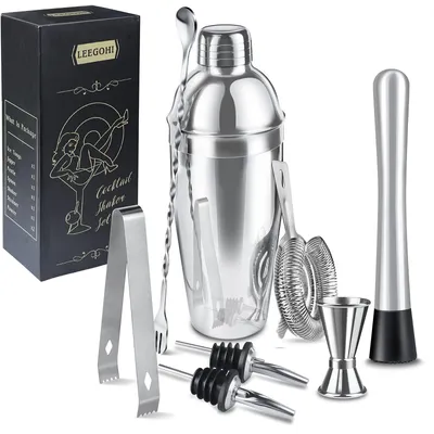 Obrázok produktu pre Sada na prípravu koktailov, 750 ml, 8-dielna, nerezová, barový set