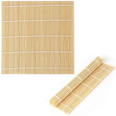Produktbild von Sushimatte Sushi-Roller Makisu - 9 x 9,5 Zoll - Naturbambus - 2 Stück - Für Zuhause