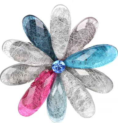 Produktbild von Brosche Blüte Blumen Blau Rosa