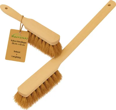 Produktbild von Set 1x Industriehandfeger 28 cm + 1x Langstielhandfeger Kokos 43 cm, Handfeger-Set