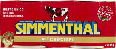 Produktbild von Simmenthal con Carciofi Fertiggericht aus Rindfleisch in Gemüsegelee Dosenfleisch mit Artischocken ( 2 x 135g )