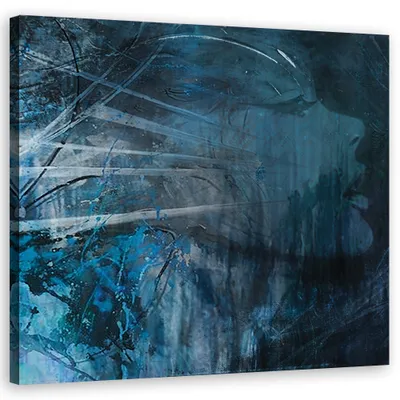 Produktbild von Leinwandbild menschen - blau 50x50 cm Feeby blau wandbild bereit zum aufhängen
