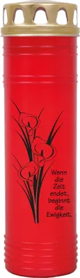 Produktbild von Grabkerze Rot, Brenndauer: 170 Stunden ( 7 Tage ), Motiv: Calla