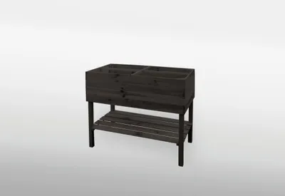 Produktbild von Balkon-Kräuterbeet auf Beinen anthrazit, für Schnittlauch, Petersilie, Radieschen