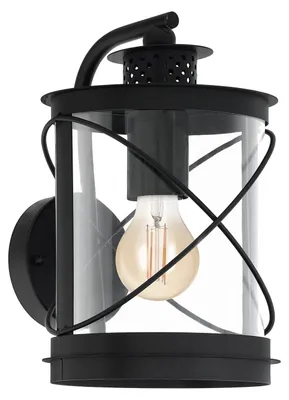 Immagine prodotto di Applique Esterno Contemporanea Hilburn Metallo Nero 1 Luce E27