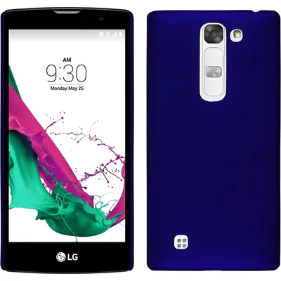 Produktbild von PhoneNatic Case kompatibel mit LG G4c - Hülle blau gummiert Hard-case + 2 Schutzfolien