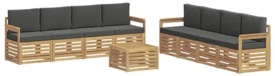 Produktbild von vidaXL Outdoor-Sofagarnitur 9 pcs Weiß und Anthrazit 59 x 59 x 37 cm