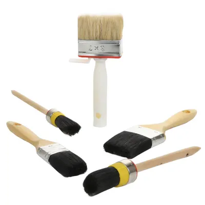 Produktbild von mako Lack-Pinsel-Set 5-tlg. 2 Ring-, und 3 Flachpinsel 40, 60, 70 mm