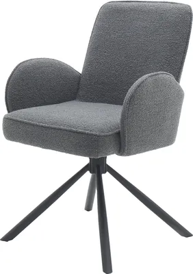 Produktbild von Armlehnstuhl >Malia< (2er Set) in grau, Strukturstoffbezug - 58x86x63cm (BxHxT)