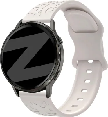 Produktbild von Bandz Silikonarmband „Blumen“, passend für Garmin Vivoactive 4s / Vivomove 3s / Venu 4 (41 mm) / Venu 3s / Venu 2s / Forerunner 265s – Helllila