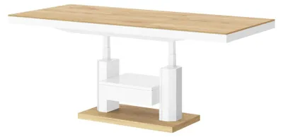 Produktbild von Design Couchtisch Tisch mit Schublade HM-120 Hochglanz stufenlos höhenverstellbar ausziehbar Esstisch