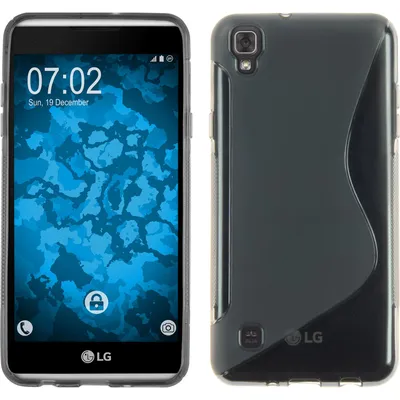 Produktbild von PhoneNatic Case kompatibel mit LG X Skin - grau Silikon Hülle S-Style + 2 Schutzfolien