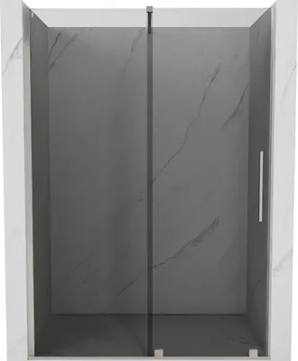 Produktbild von Mexen Velar Schiebeduschtür 160 cm, Graphit, gebürsteter Nickel - 871-160-000-41-97