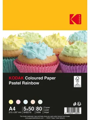 Produktbild von Kodak Kopierpapier 80g/m² Pastellfarben DIN A4 5x50 Blatt