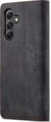 A black flip case for a smartphone is shown.