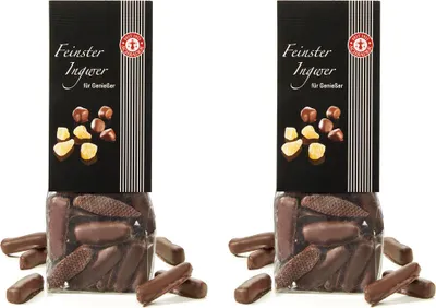 Produktbild von Schrader Ingwer Stäbchen in Zartbitterschokolade 2er-Set