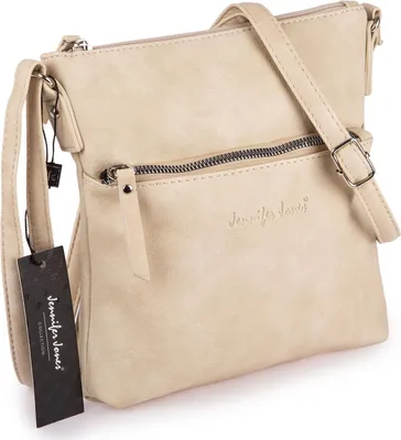Produktbild von Jennifer Jones Kompatke Damen Tasche Umhängetasche weiches kunstleder Beige