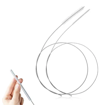 Produktbild von 2-Stück Flexible Reinigungsbürste 100cm Edelstahl Rohrreiniger für Strohhalme Schläuche Flaschen