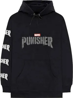 Immagine prodotto di The Punisher - Felpa con cappuccio "Stamp" per uomo/donna Unisex RO4888 (XL) (Nero)