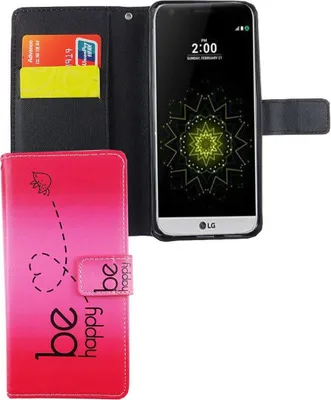 Produktbild von Handyhülle Tasche für Handy LG G6 Be Happy Pink