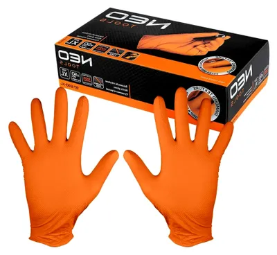 Produktbild von Nitrilhandschuhe in Orange, 50 Stück, Größen M-XL