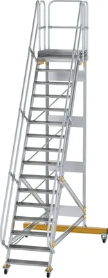 Produktbild von Günzburger Steigtechnik Plattformtreppe 60° fahrbar Stufenbreite 0,8 m 16 Stufen - 600736