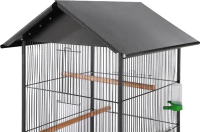 Obrázok produktu pre vidaXL Klietka pre vtáky so strechou oceľová čierna 66x66x155 cm