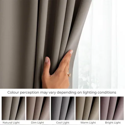 Verdunkelungsvorhang 140x175 cm - Beige Ösen - 100% Polyester - Dekorative Fensterdekoration